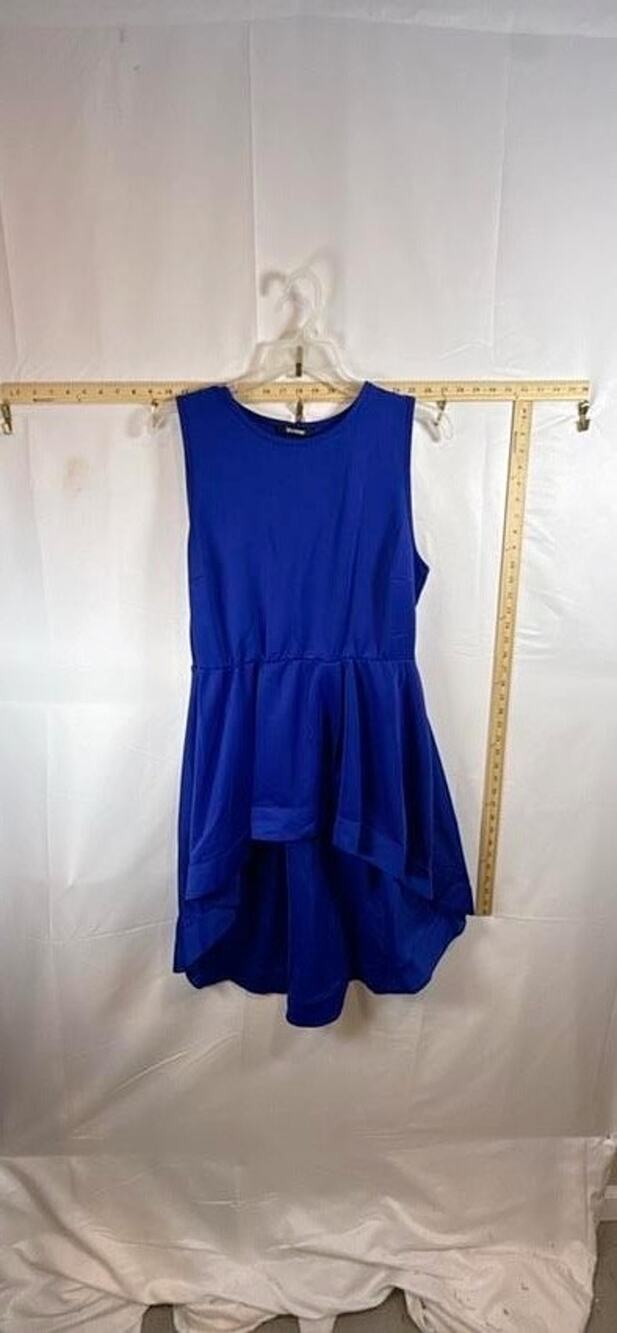 Ups & Downs Womens XL Dress Royal Blue Sleeveless High Low Skater Flared Cocktai